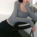 Bottom Shirt Women's Autumn And Winter New Thin Inner Casual Crew Neck Top Slim-fit Spice Girl Long-sleeved T-shirt_ecoleips.com