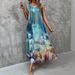 Women's Clothing Summer New Printed Short Sleeved Dress Hem Irregular Long Skirt Female_ecoleips.com