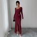 2025 European American New Style Knitted Textured Long-sleeve Dress, Autumn And Winter Slim-fit Irregular_ecoleips.com