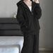 948#Women's Sports Suit 2025 Spring And Autumn Korean Version Loose Hooded Fashionable Casual Running Two-Piece Set_ecoleips.com