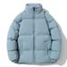 Korean Style Slim Stand Collar Jacket – Unisex Winter Coat (Black, Pink, White, Blue, M-5XL)_ecoleips.com