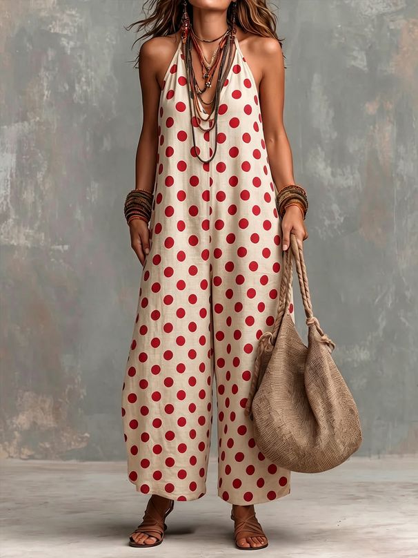 Women's Polka Dot Sleeveless Loose Fit Jumpsuit – Casual Summer Resort Romper 2026_ecoleips.com