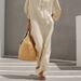 Women's Loose Fit Stand Collar Button Front 3/4 Sleeve Shirt Maxi Dress – Casual Resort Gown For Spring Summer 2026_ecoleips.com