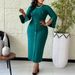 K Women's Plus Size Fashionable Round Neck Dress With Hip Hugging And Elegant Temperament_ecoleips.com