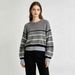 Youthful Color Blocked Striped Knitwear Retro Style Warm Versatile Women's Sweater for Autumn Winter Layering Basic_ecoleips.com