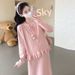 Autumn New Fashion Maternity Dress With Ruffled Hem And Pom-Pom Tie 2-Piece Set_ecoleips.com
