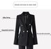 ZOEVA New Double-breasted Black Temperament Fashion Suit Slim-fitting High-end Professional Blazer Women_ecoleips.com