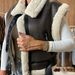 Women’s Faux Leather & Fleece Vest – Zip-Up Biker Style (S-XL, Black/Beige/Brown, Polyester-Cotton Blend, Streetwear, Machine Washable, Unisex Fit)_ecoleips.com