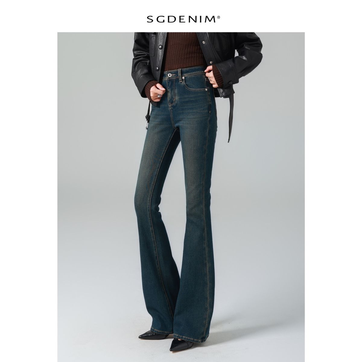 Vintage-Inspired High Waist Stretch Flared Jeans For Women - Retro Slim Fit With Bootcut Leg & Tummy Control (Regular & Long Length Options)_ecoleips.com