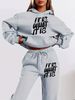 Women's Autumn And Winter Casual Fashion ITIS WHAT ITIS Letter Printed Thick Fleece Warm Hooded Sweatshirt+sports Pants Set-732_ecoleips.com