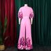 Women's Summer Fashion Set V Neck Printed Top With Wide Leg Pants Casual Two Piece Suit Polyester_ecoleips.com