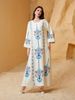 Middle Eastern Muslim Women's Printed Abaya Dubai Dress, Elegant Long Robe, Traditional Islamic Clothing, Comfortable And Stylish_ecoleips.com