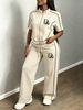 Women's New Trendy Street Outdoor Stand Up Collar Sports Jacket And Pants Set_ecoleips.com