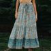 Women's Clothing Summer Floral A Line Skirt, Elastic High Waist_ecoleips.com