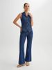 K New High Waisted Slim Fit Fashionable Sleeveless Denim Vest Wide Leg Pants Set For Women_ecoleips.com