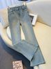 Women's Clothing High Waist Elastic Flared Jeans For Women Spring Slim Wide Leg Pants Floor Length Pants_ecoleips.com