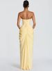 Mozision Chiffon Off-shoulder Strapless Sexy Maxi Dress Women Elegant Sleeveless Backless High Split Ruched Club Party Dress_ecoleips.com