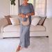 Women's Boho Lace-Up Hollow-Out Mesh Dress Set – Round Neck 5/7 Sleeve Two-Piece Flowy Maxi Dress – Loose Fit Casual Elegance_ecoleips.com