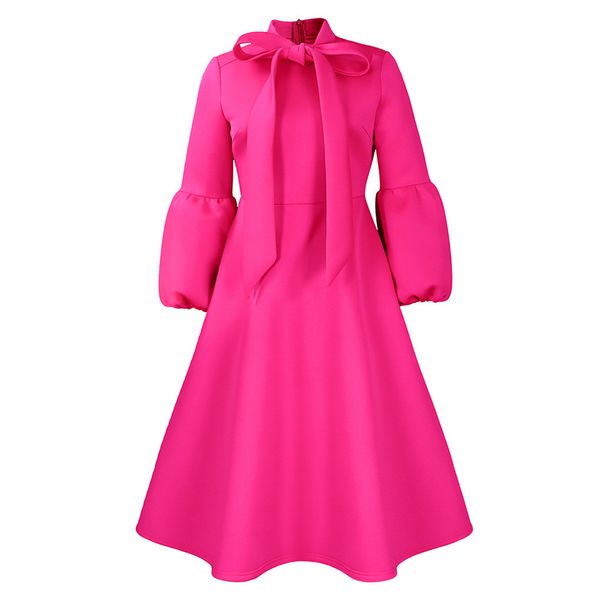 Women's Clothing Puff Sleeve Tie Up Large Skirt High Waist Elegant Bubble Sleeve Maxi Dress With Tie Waist | Flowy High-Low Hem Formal Gown_ecoleips.com