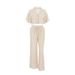 Women's Clothing Cotton And Linen Shirt High Waist Wide Leg Pants Two Piece Loose Casual Suit_ecoleips.com