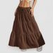 Women's Fashion 2025 New White Elegant Midi With Tie Loose Long Skirt For Women_ecoleips.com