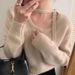 K Pure Color Design Sense Neck Scarf Low Round Neck Sweater Women's Inner Wear Soft And Glutinous Pullover Knitted Sweater Women's_ecoleips.com