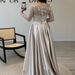 Elegant Satin Mermaid Evening Gown With Beaded Details - Rose Gold & Champagne For Prom, Gala, And Formal Events_ecoleips.com