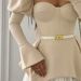 K Women's New Design Sense Corsage Splicing Irregular Puffy Sleeve Dress Short Skirt_ecoleips.com