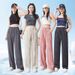 New Plus Size Ice Silk Texture Tie Dye Wide For Women In Summer With High Waist And Hanging Feeling, Drawstring_ecoleips.com