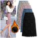 Aria Basics Aria Basics Spring/Summer Plus Size Slimming Water-Soluble Lace Very Elegant French Niche A-Line Skirt, Mid-Length Bodycon Skirt_ecoleips.com