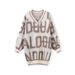 Women's Embroidered Cardigan Sweater – Oversized V-Neck Knit Top With Letter Design For Autumn & Winter_ecoleips.com