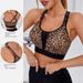 Wild Print Sports Bra - Leopard Pattern Yoga Top For Running Gym Fitness, Seamless Bralette With Thick Padding, Breathable Nylon Spandex S-4XL_ecoleips.com