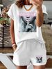 Women’s 2 Piece Outfit Set – Oversized Graphic T-Shirt And Biker Shorts Matching Set, Casual Summer Lounge Tracksuit For Daily Wear-354_ecoleips.com