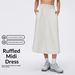Women's Spring/Summer Elegant Casual Midi Skirt, High Waisted, Versatile, A Line, Yoga/Sports Long Skirt, D26042_ecoleips.com
