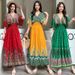 Ethnic V-neck Cotton Short Sleeve French Thai Style For Women Summer Printed Pastoral Dress Vacation Outfit_ecoleips.com