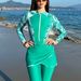 Muslim Swimsuit European Style One-Piece Swimsuit With Skirt Print Splice Slimming Women's Swimwear Fashionable Two-Piece Set Long Sleeve_ecoleips.com