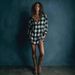 Aria Basics Aria Basics 2026 European American Cross-border New Plaid Shirt Women's Spring And Autumn Style Checkered Henley Collar Long-sleeve_ecoleips.com