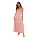 Women’s Clothing Women's New Sleeveless Splicing Suspenders Long Backless Lace Up Big Swing Dress_ecoleips.com