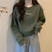 European American Foreign Trade Real Shot Hoodless Short Sweatshirt Women, Loose Versatile, Thin Pullover With Printed_ecoleips.com