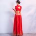 Elegant Red Qipao Cheongsam Dress For Bride Wedding Banquet, Long Sleeve Vintage Chinese Traditional Dress With Floral Embroidery_ecoleips.com