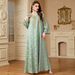 Arya Robe Women's Long Dress Fashion Jacquard Beaded Embroidery 4135 New European And American Cross Border Style for Autumn_ecoleips.com