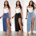 Women's Clothing Retro Denim A Line Skirt New Style Slit Denim Skirt Half Length Skirt Female Autumn And Winter Half Skirt High Waist Design_ecoleips.com