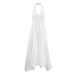 Women's Clothing High End Long Skirt White Halter Neck A Line Tutu Skirt Female Spring Temperament Inner Wear High Waist Dress_ecoleips.com