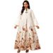 Elegant Jacquard Jalabiya Dress – Modest Muslim Long Sleeve Maxi Dress For Home & Banquets (Sky Blue, Apricot, Mint Green) – Flowing Polyester Abaya_ecoleips.com