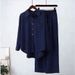 Plus Size Southeast Asian Loose Fit Long Sleeve Shirt Wide Leg Pants Set Stretch Wrinkled Fashion Sports Suit For Women Autumn Winter_ecoleips.com