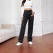Casual Trendy Fashion Stretch Washed Denim Jeans For Women, Loose Straight-leg Pants_ecoleips.com