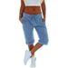 Women's Summer Casual Cropped Pants Thin Loose Fit plus Size European American Style for Outdoor Wear_ecoleips.com