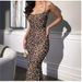 Leopard Print Spaghetti Strap Long Beach Dress Womens Summer Casual Beach Wear Polyester Flowy Maxi Sundress For Vacation_ecoleips.com