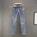 European Style Heavy-Duty Rhinestone Skinny Jeans For Women 2025 New Fashion Cotton Stretch High-Waisted Slimming_ecoleips.com