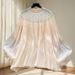 Korean-Inspired Floral Embellished Blouse – Elegant Fringe & Flowy Sleeves (S-L, Versatile For Work & Date Night)_ecoleips.com